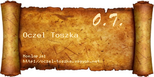 Oczel Toszka névjegykártya